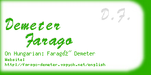 demeter farago business card